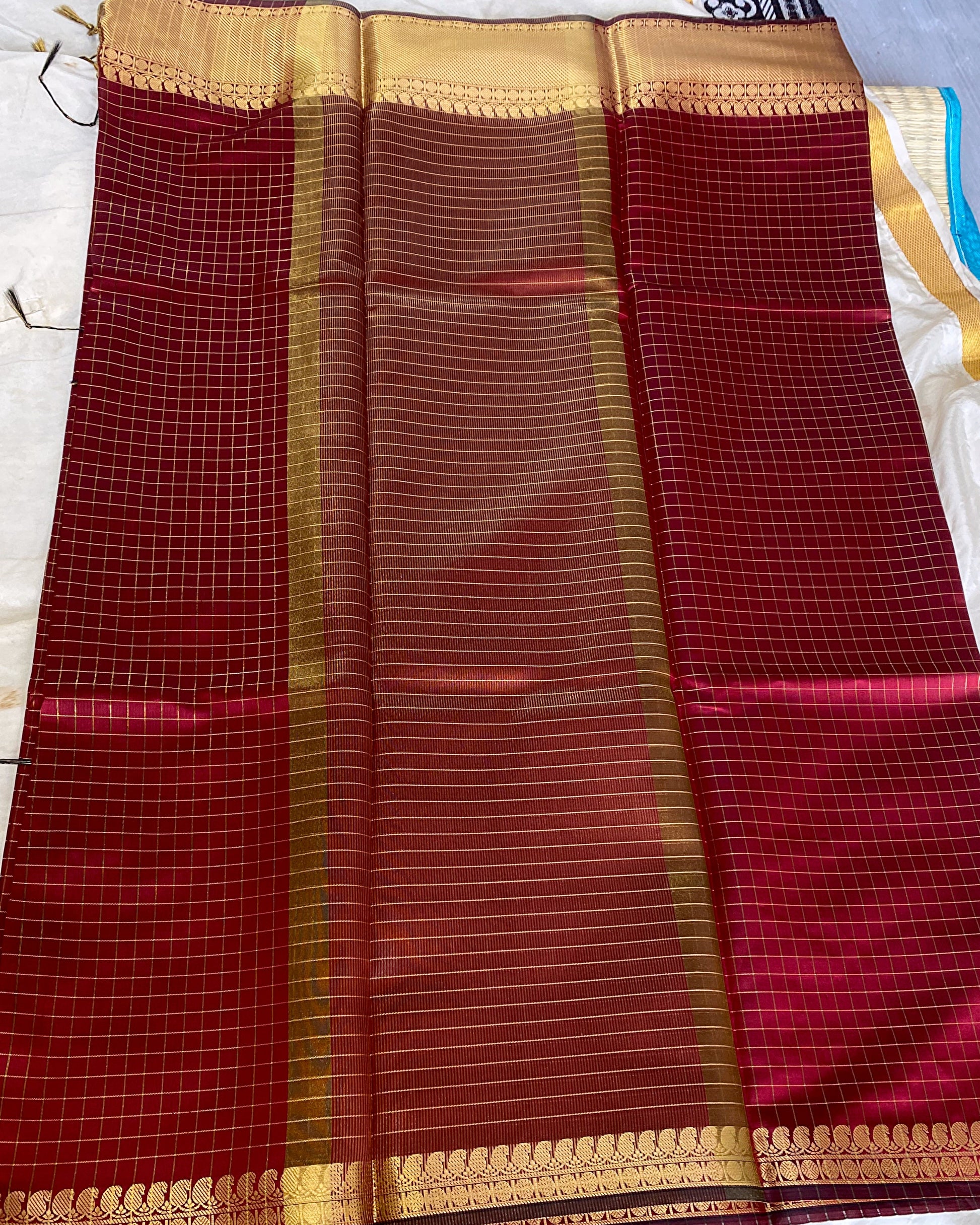 Soft Silk Checked Saree Aksha Trends
