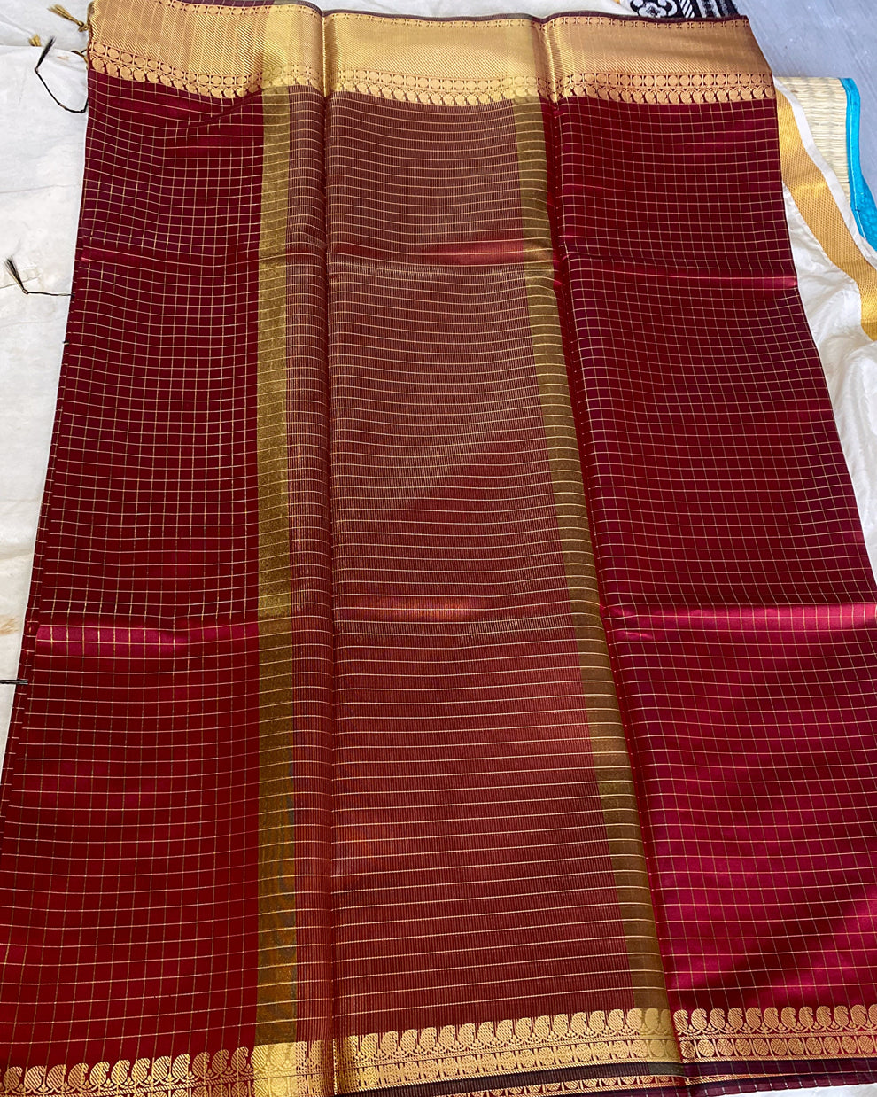Soft Silk Checked Saree Aksha Trends 