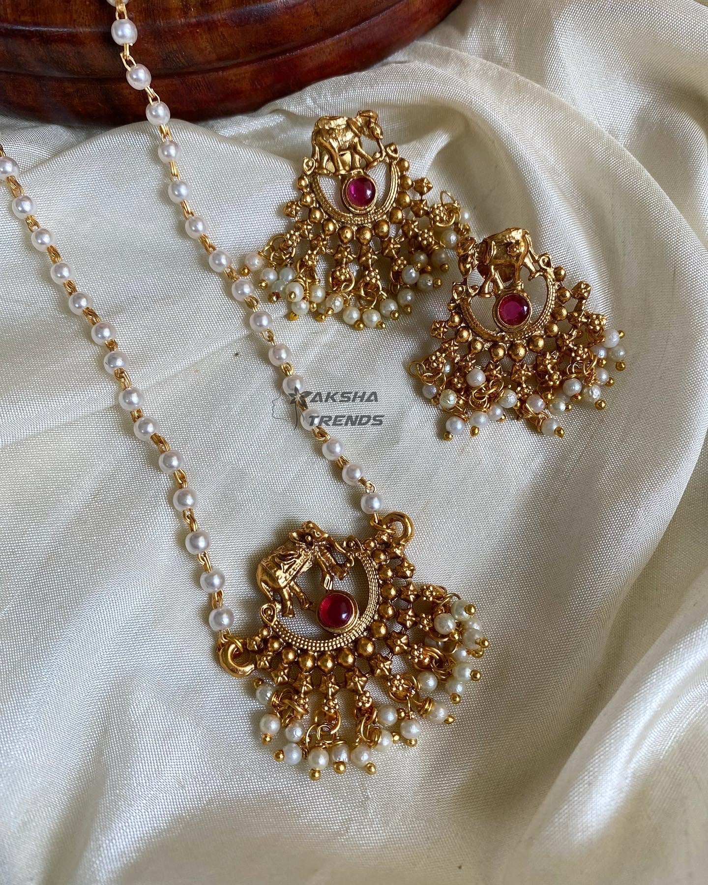 Elephant pearl choker Aksha Trends