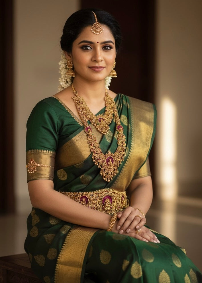 Temple bridal set -Ruby Aksha Trends 