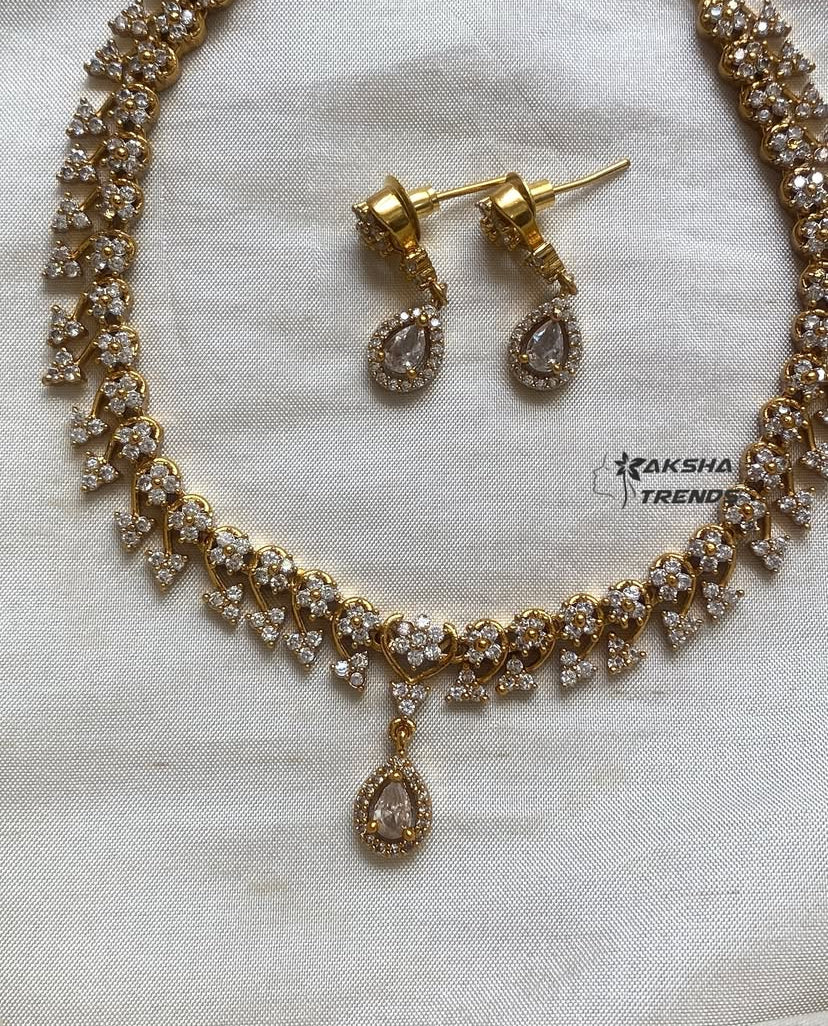 Sreeleela diamond necklace Aksha Trends 