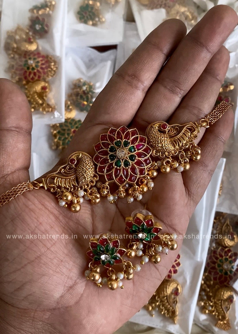 Antique peacock kemp choker Aksha Trends
