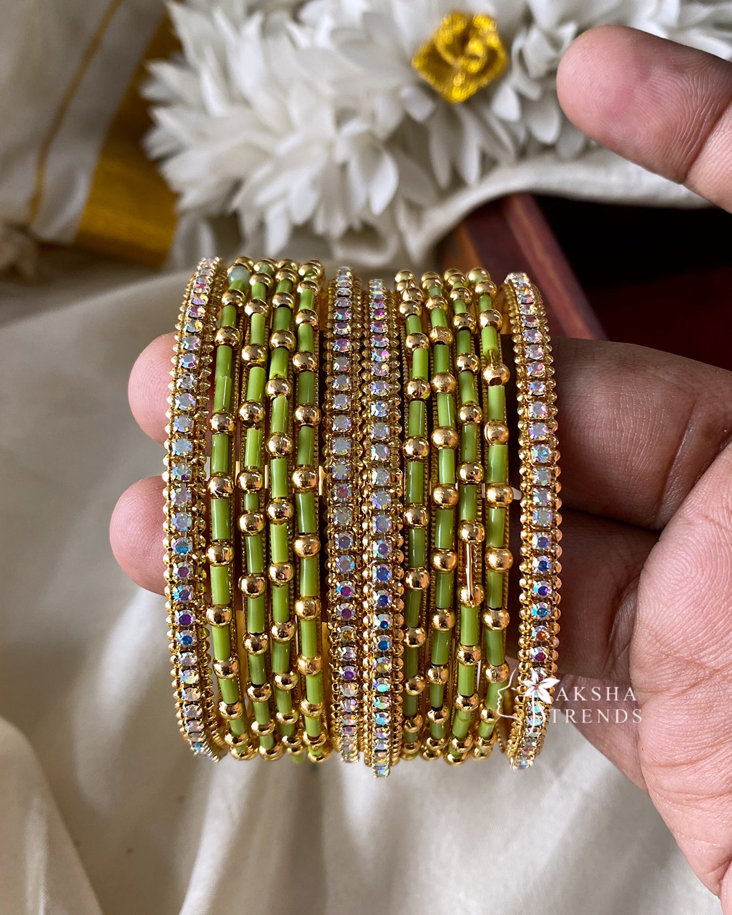 Fancy metal Bangles (12pc) Aksha Trends