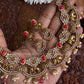 Bridal diamond elephant necklace -pink Aksha Trends