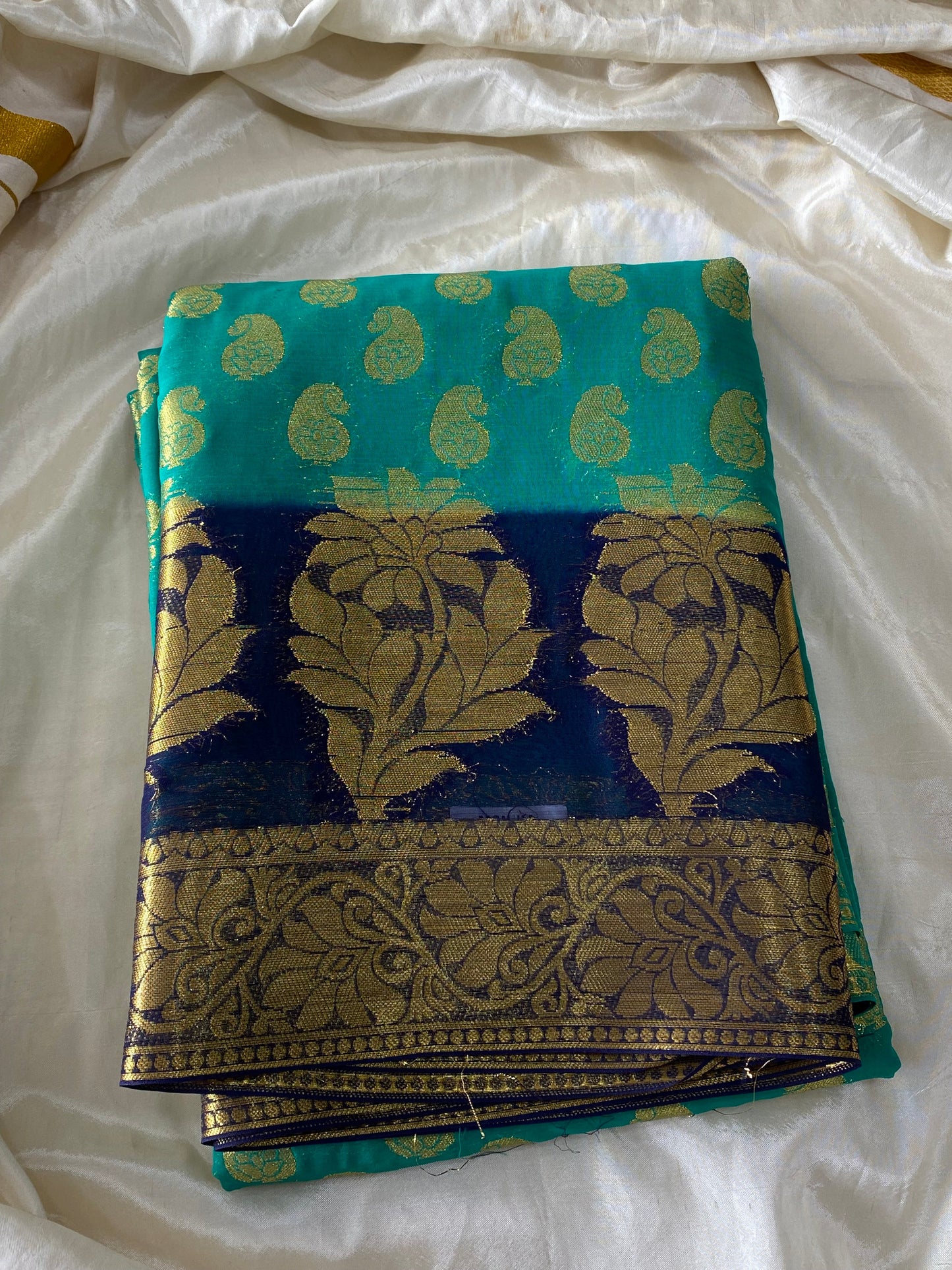 Georgette silk -Green Aksha Trends
