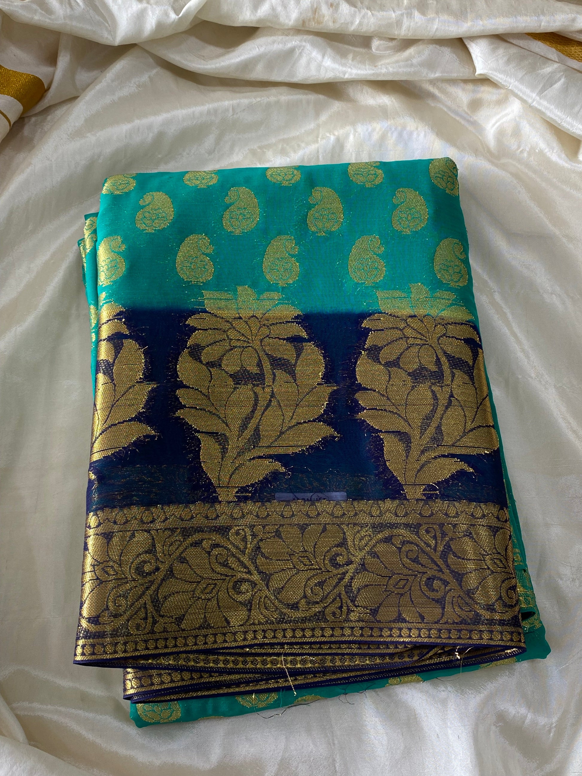 Georgette silk -Green Aksha Trends
