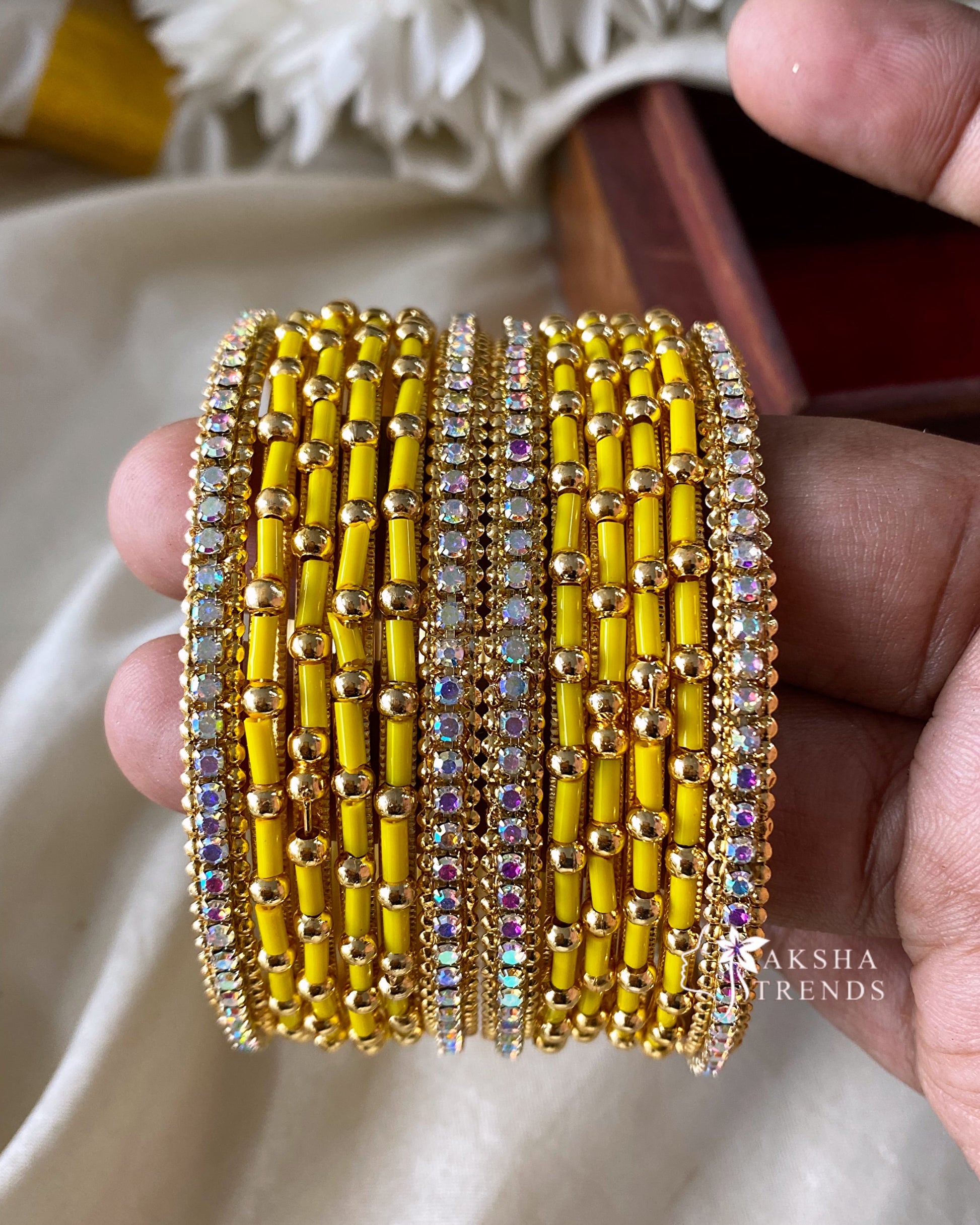 Fancy metal Bangles (12pc) Aksha Trends