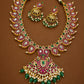 Premium jadau kemp necklace -Green Aksha Trends