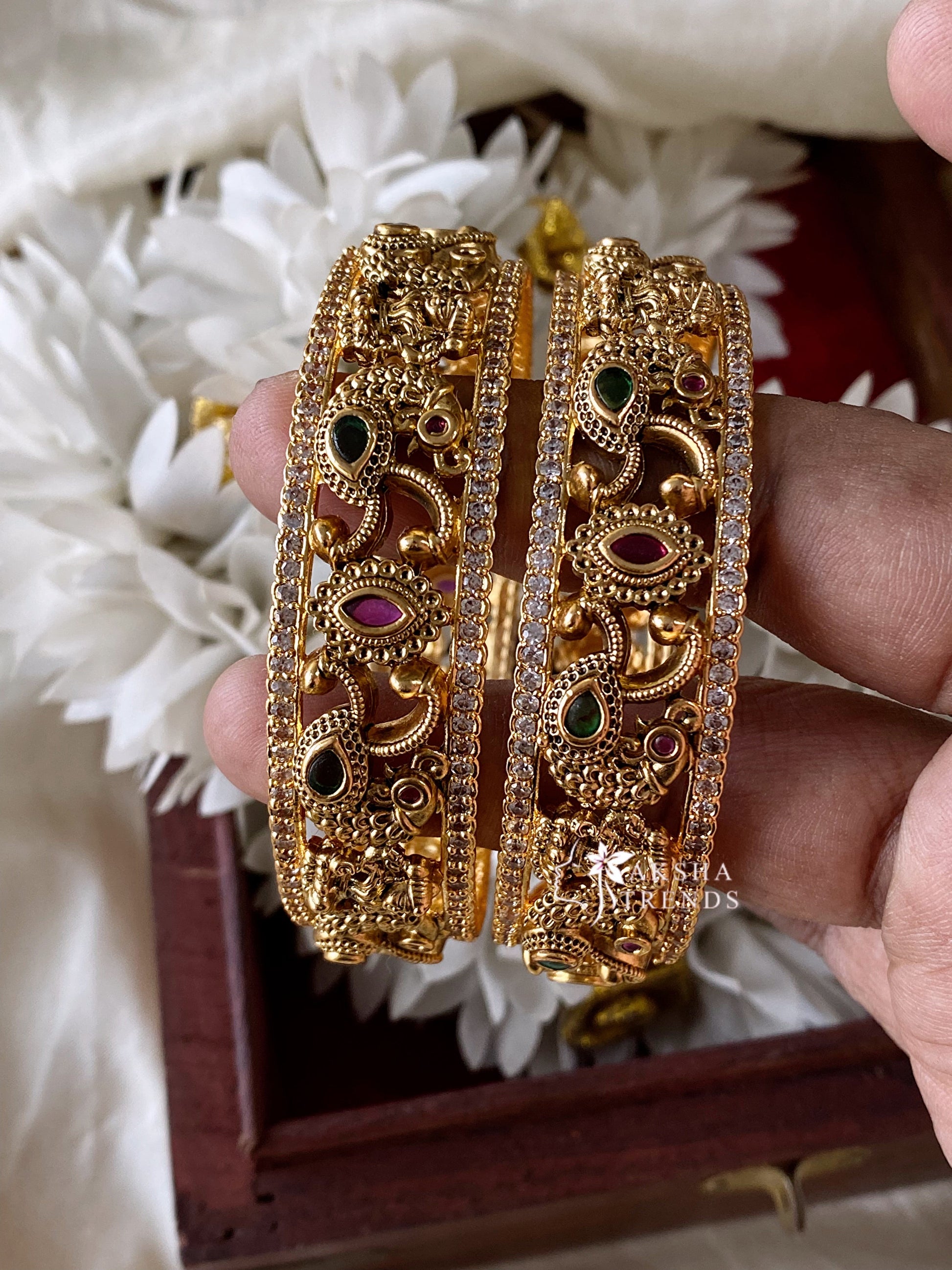 Peacock bridal Bangles Aksha Trends