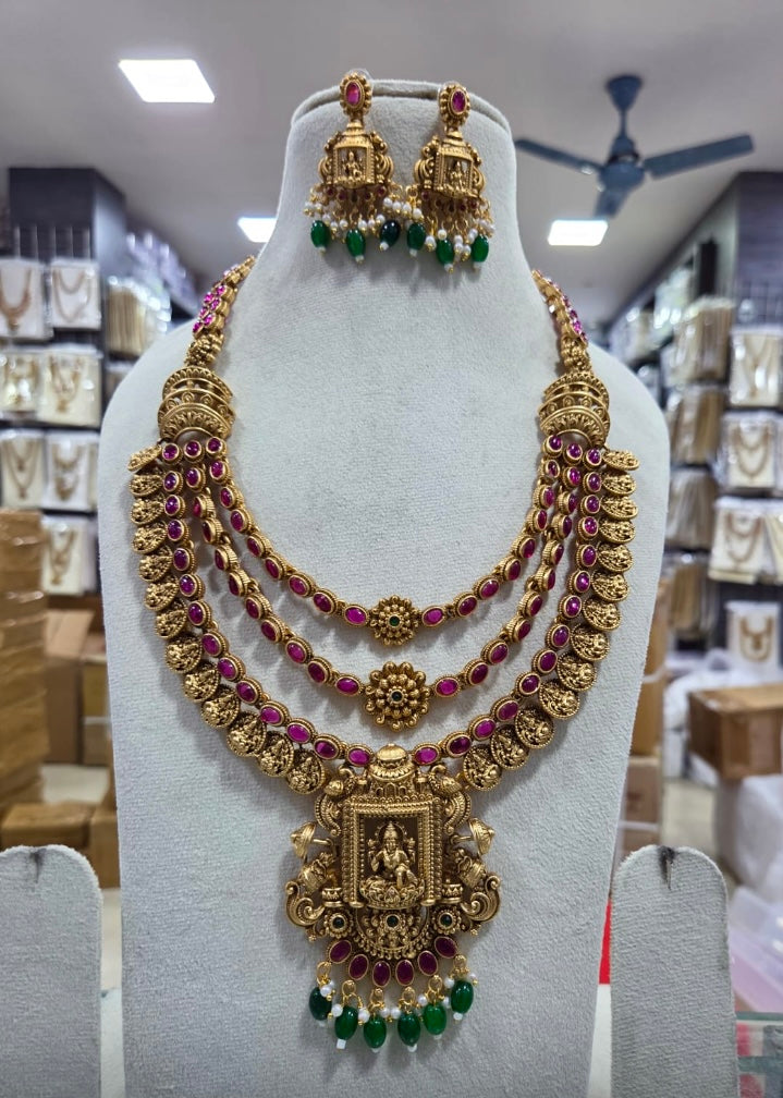 Antique Bridal layer haram Aksha Trends 