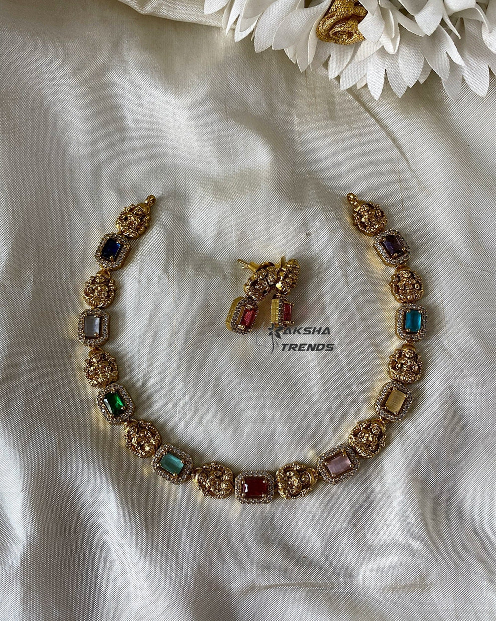 Navratna lakshmi Necklace Aksha Trends 