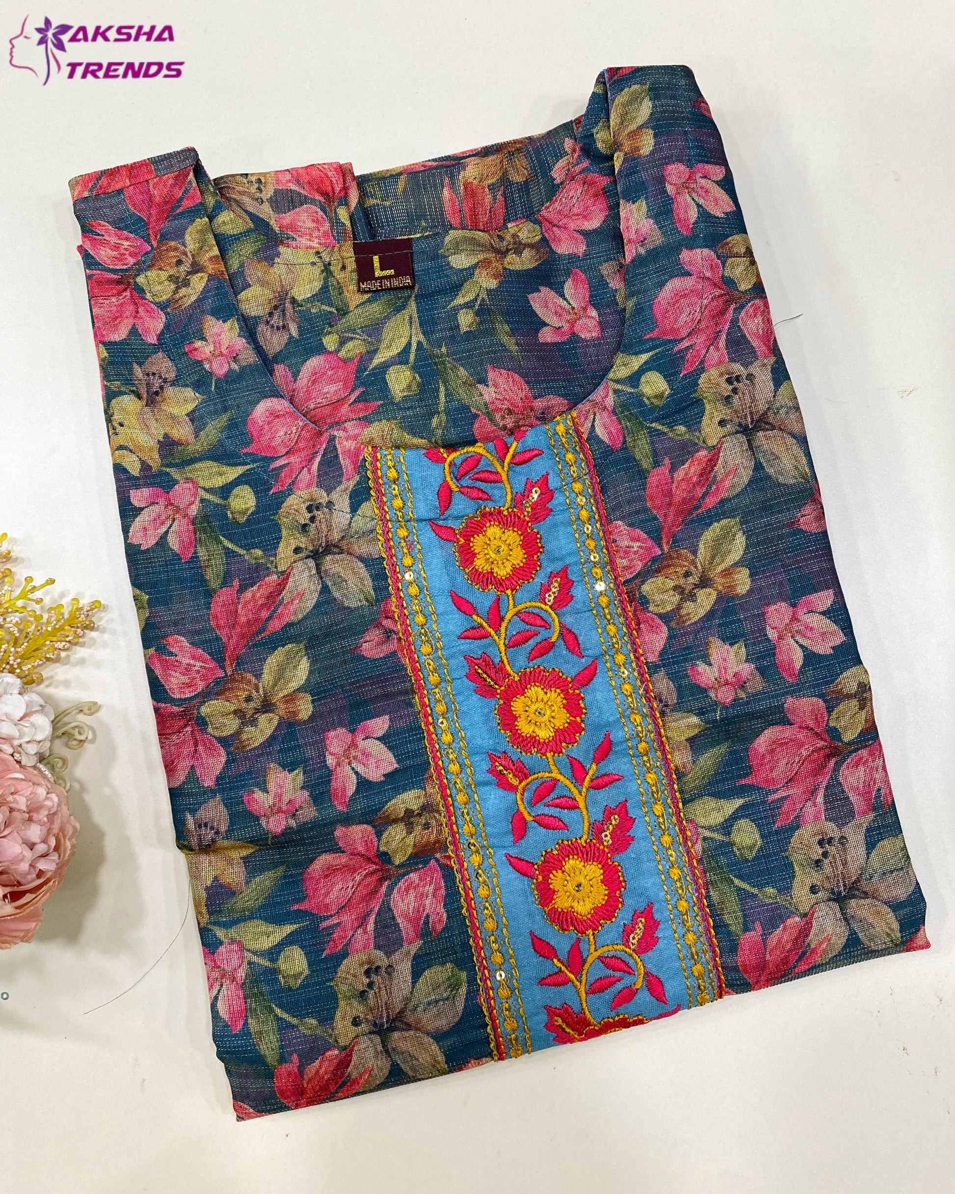 Tissue Silk Kurti (L) Aksha Trends