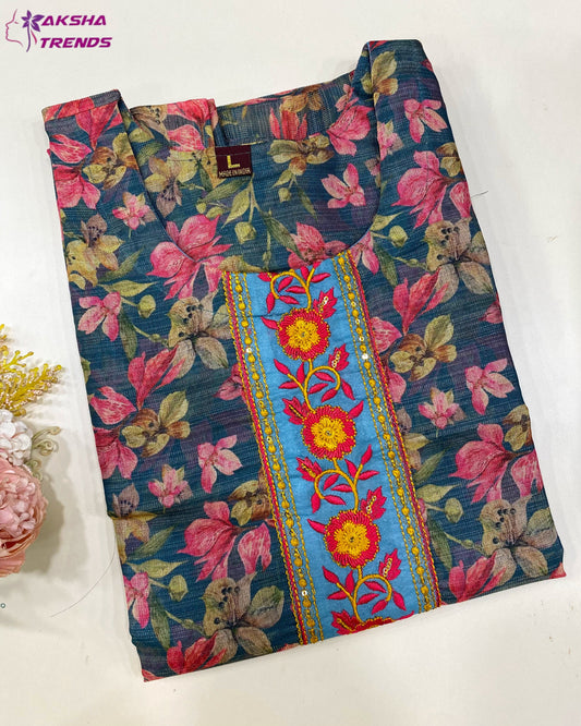 Tissue Silk Kurti (L) Aksha Trends