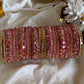 2.8 SIZE -Kundan stone Bridal Set Bangles (18pc/one colour) Aksha Trends