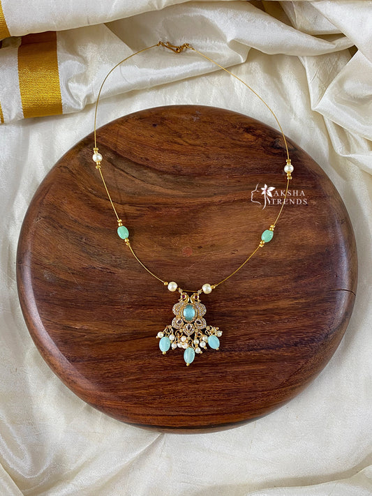 Invisible Necklace -floral blue Aksha Trends