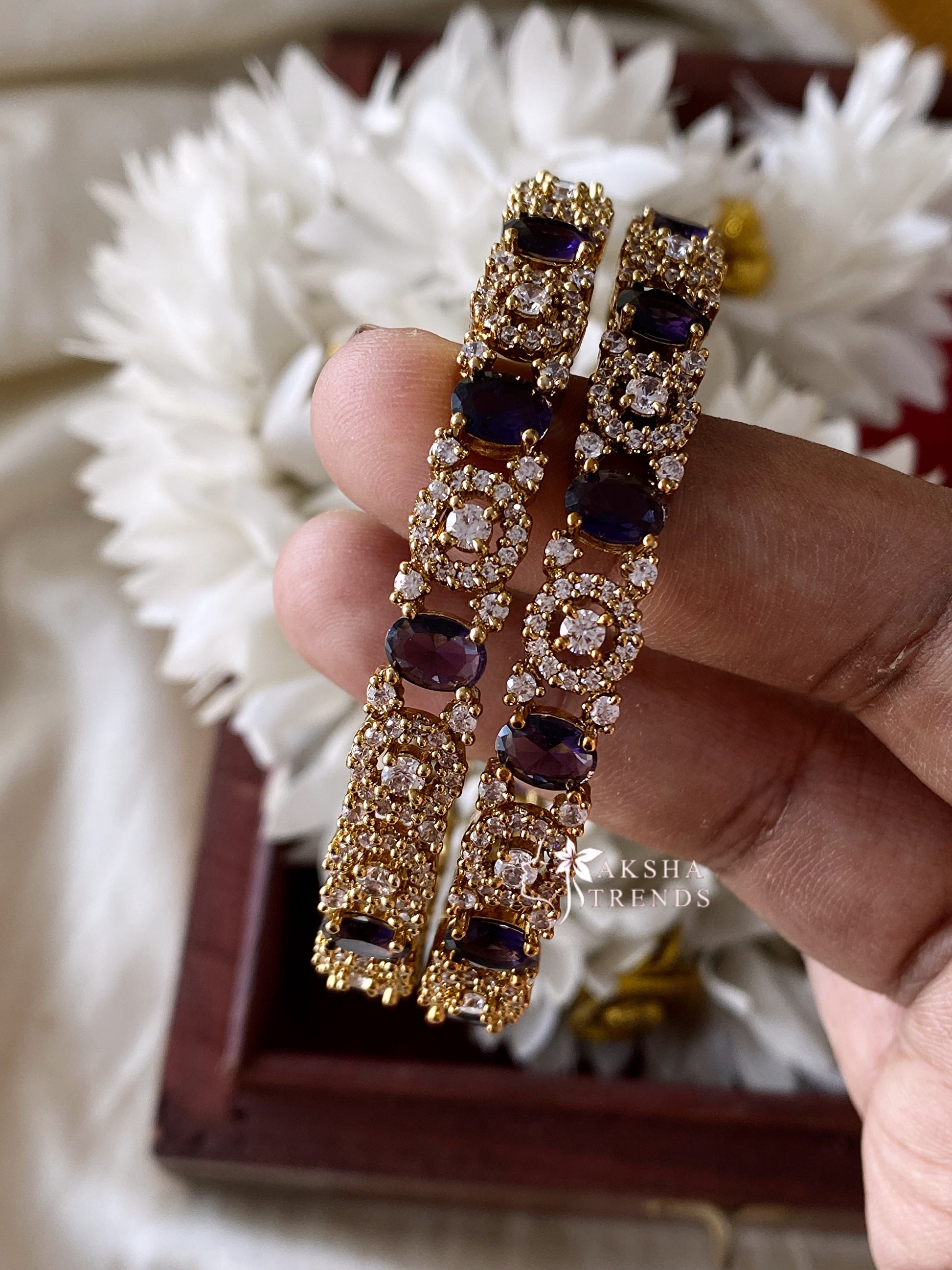 Premium AD bangles -Purple (2pc) Aksha Trends