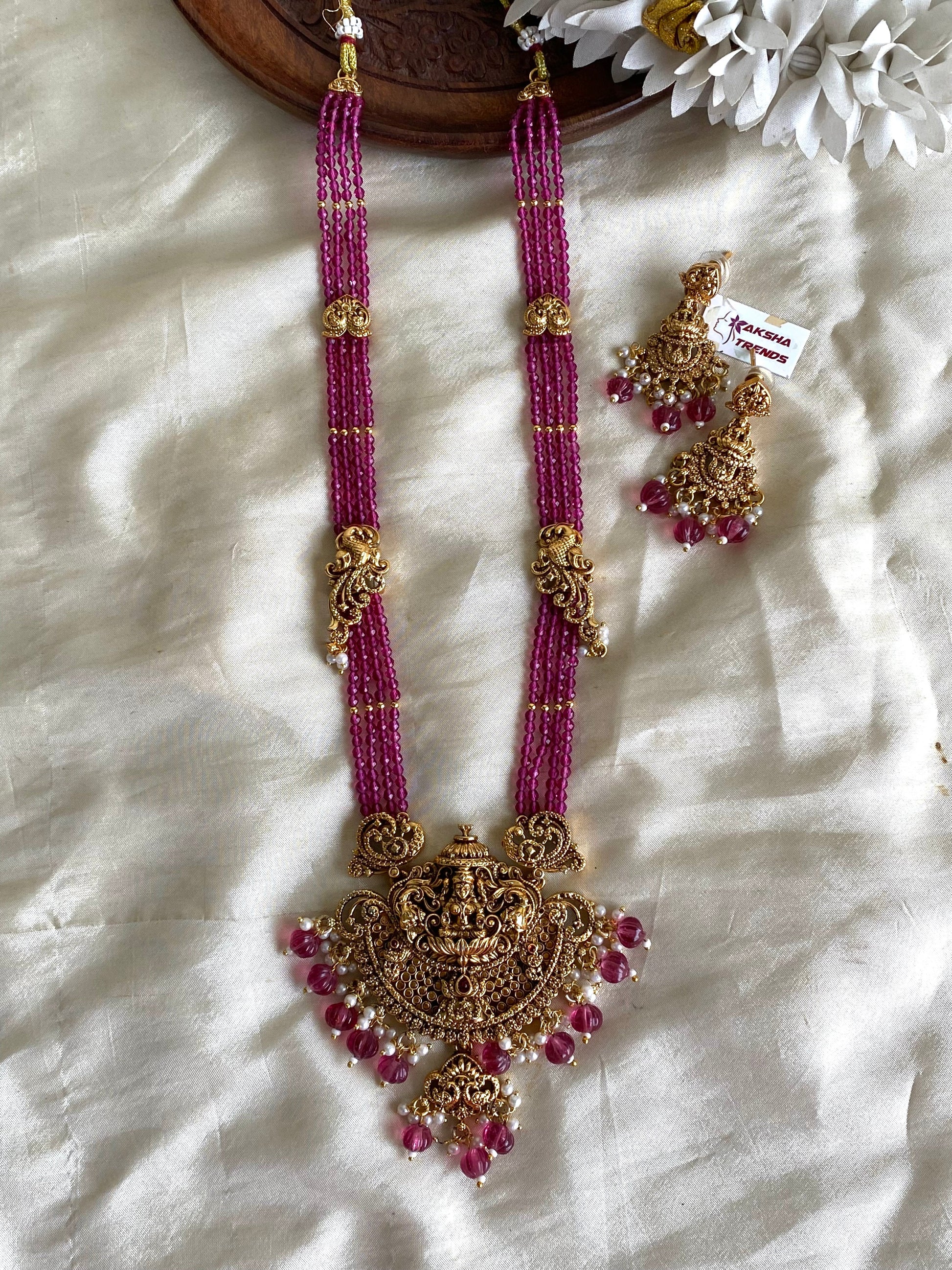 Lakshmi purple bead haram Aksha Trends