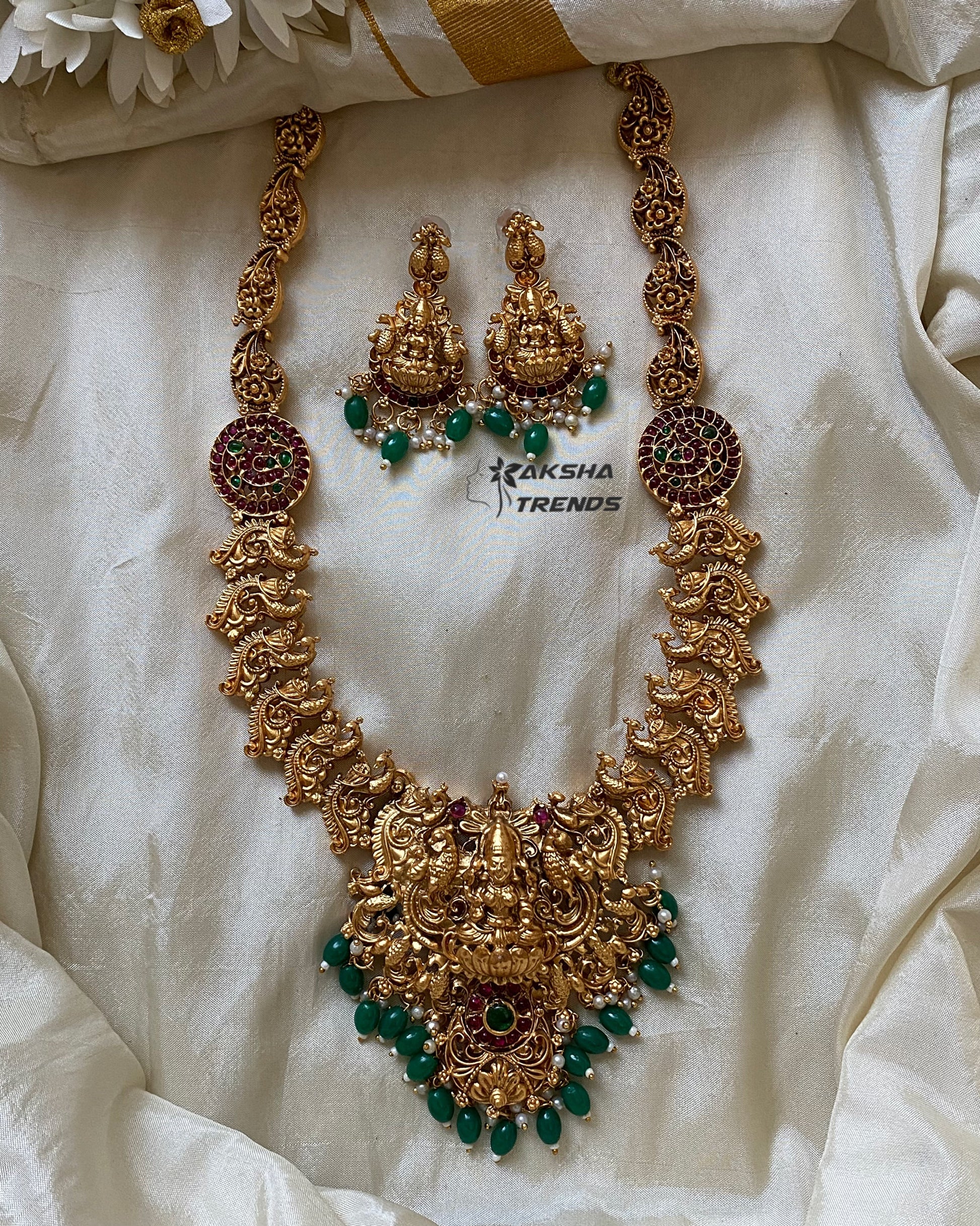 Agalya Bridal haram -Green Aksha Trends