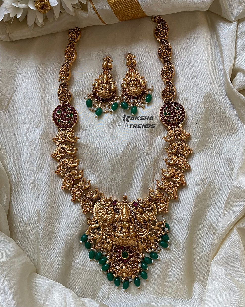 Agalya Bridal haram -Green Aksha Trends 
