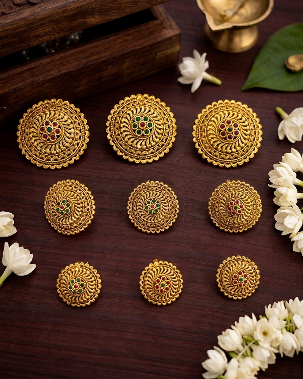 Premium brass gold Jadai billa (9pc) Aksha Trends 