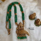 Lakshmi pendant -mint green beads Aksha Trends