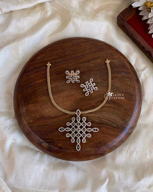 Kolam Diamond Necklace Aksha Trends