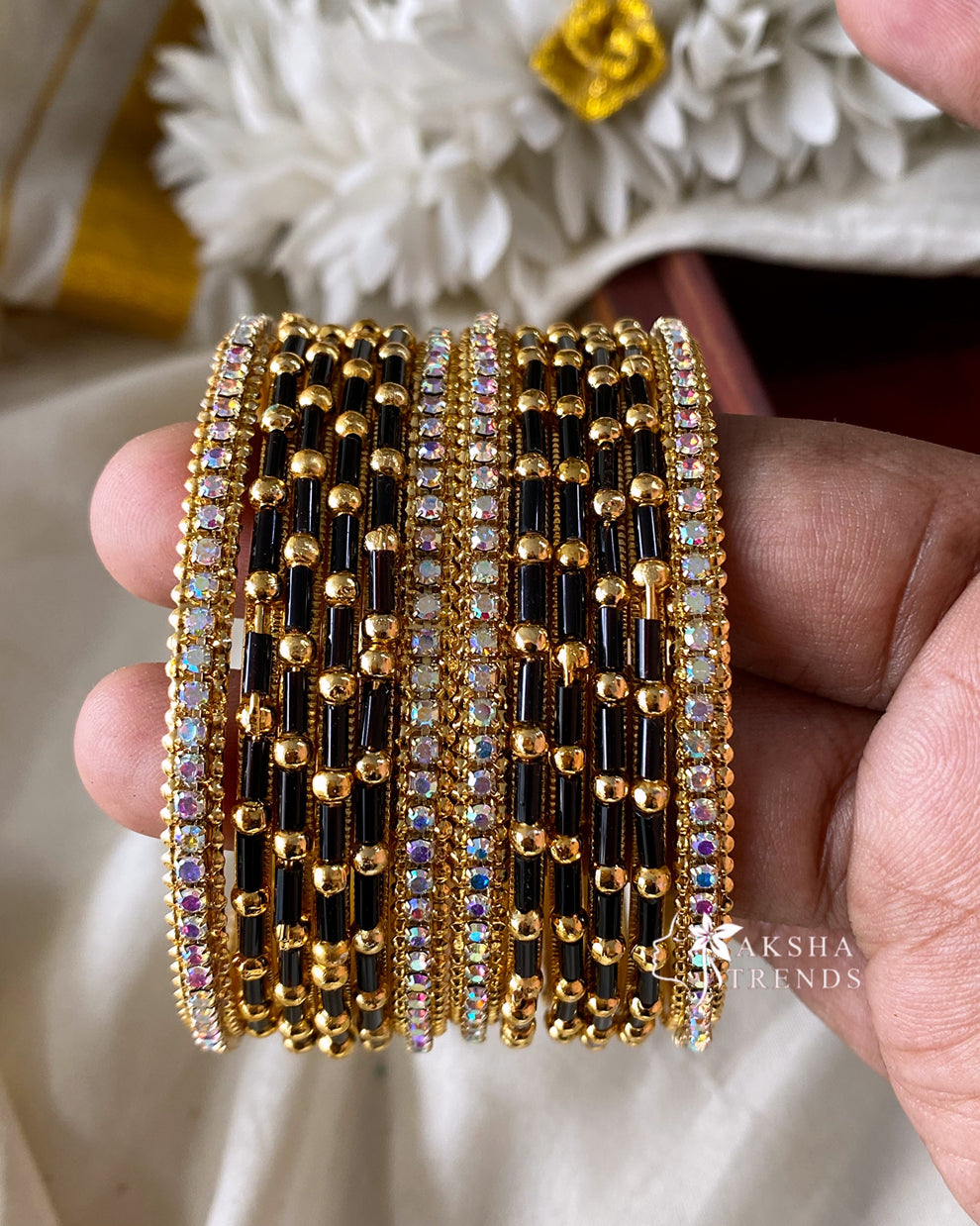Fancy metal Bangles (12pc) Aksha Trends 