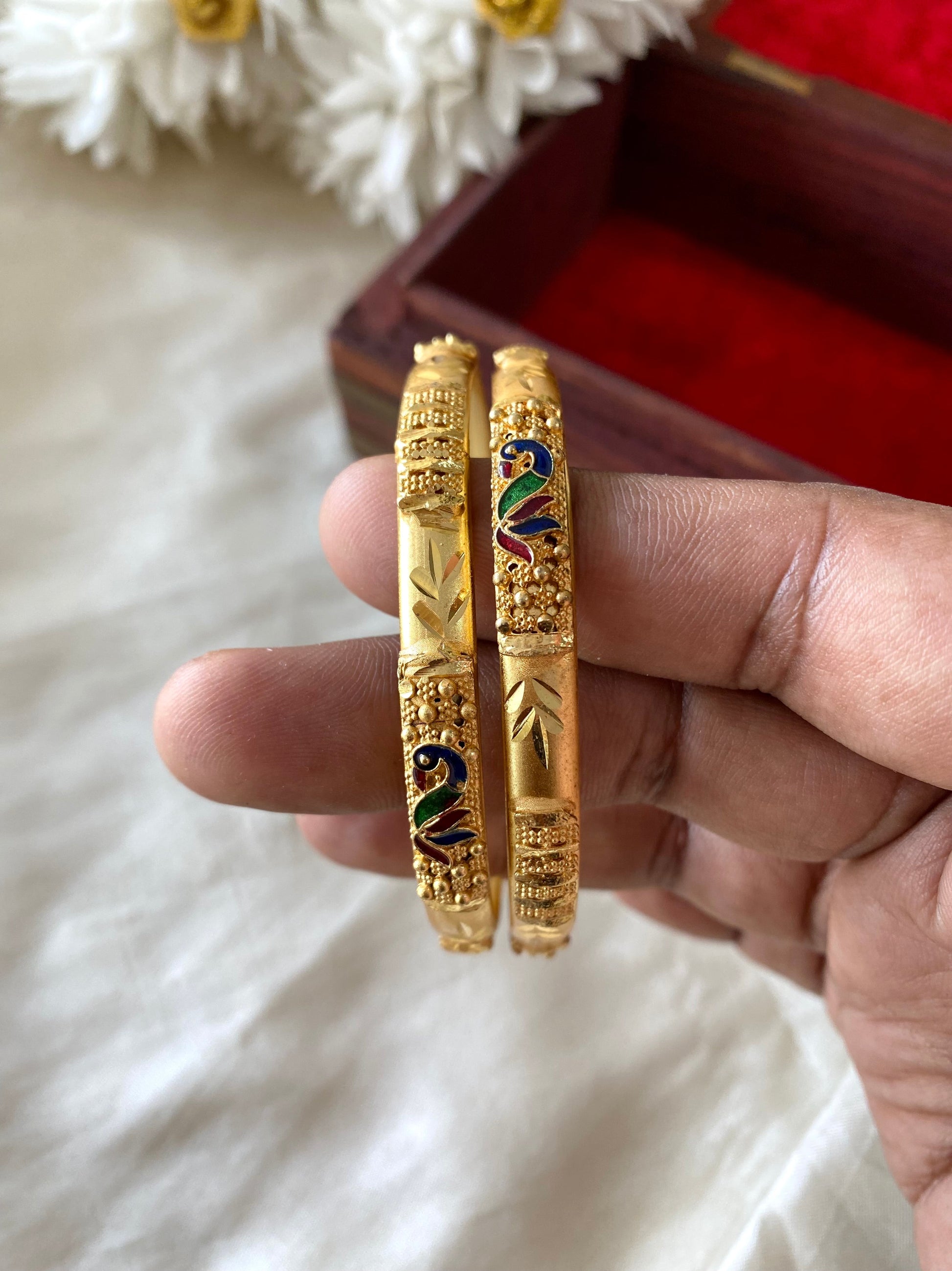 Peacock bangles (2pc) Aksha Trends
