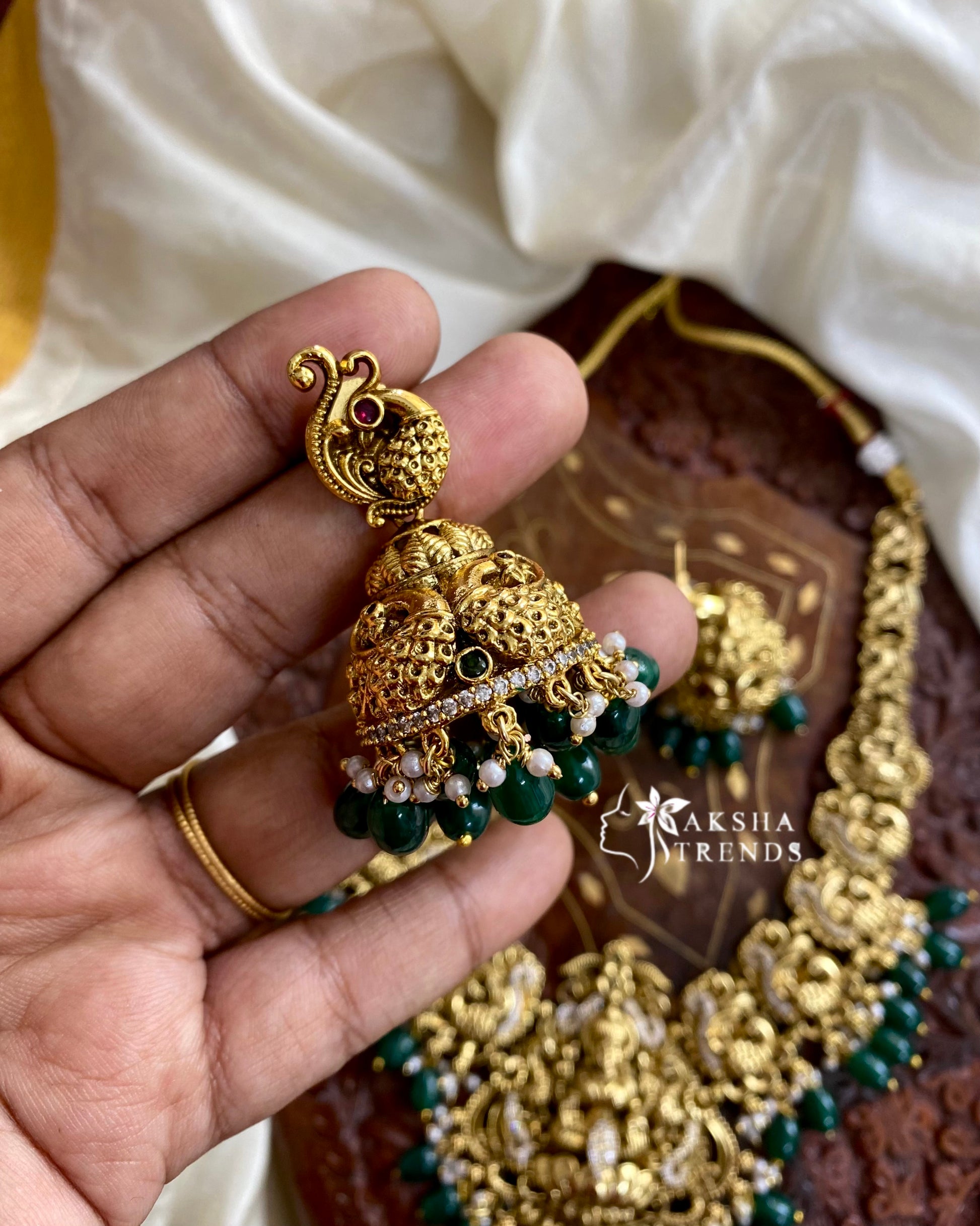 Nagasi Bridal Necklace -Green Aksha Trends