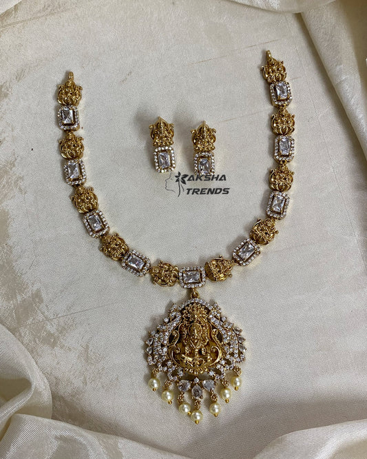 Lakshmi diamond necklace -white Aksha Trends