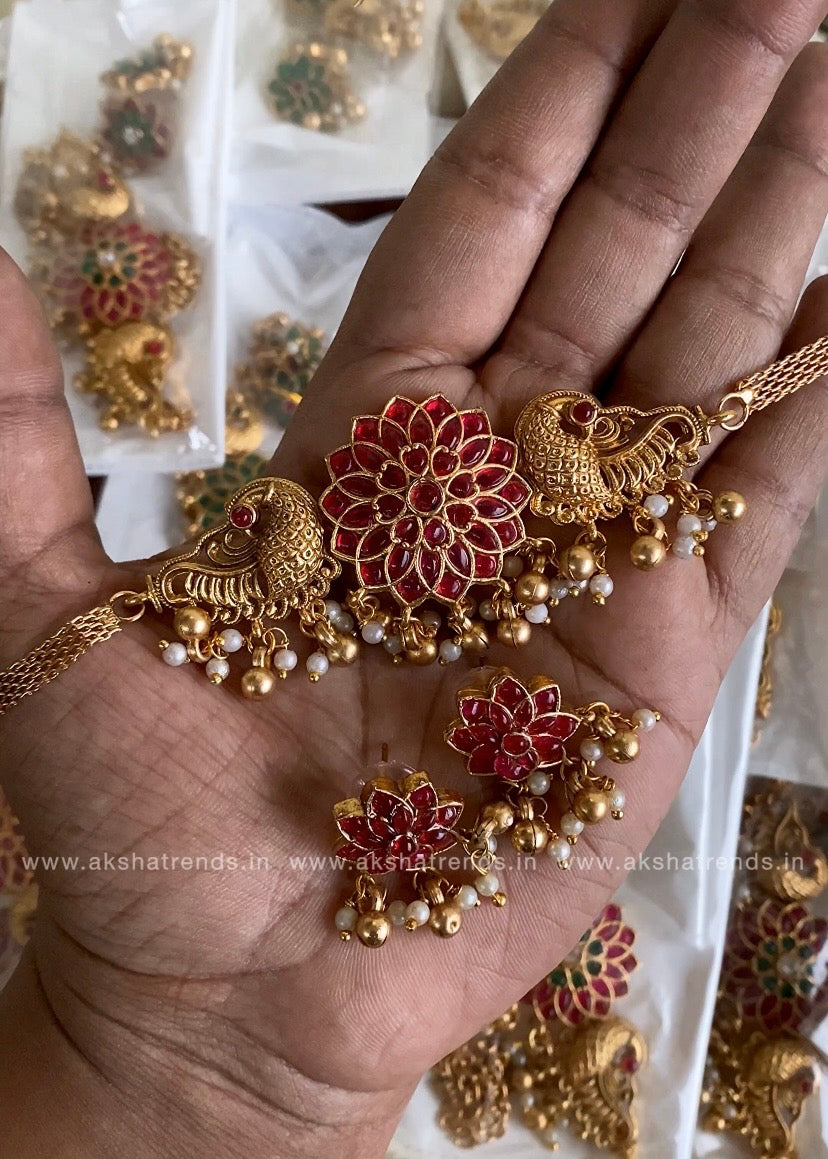 Antique peacock kemp choker Aksha Trends 