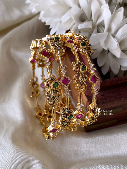 Premium peacock bangles (4pc) Aksha Trends