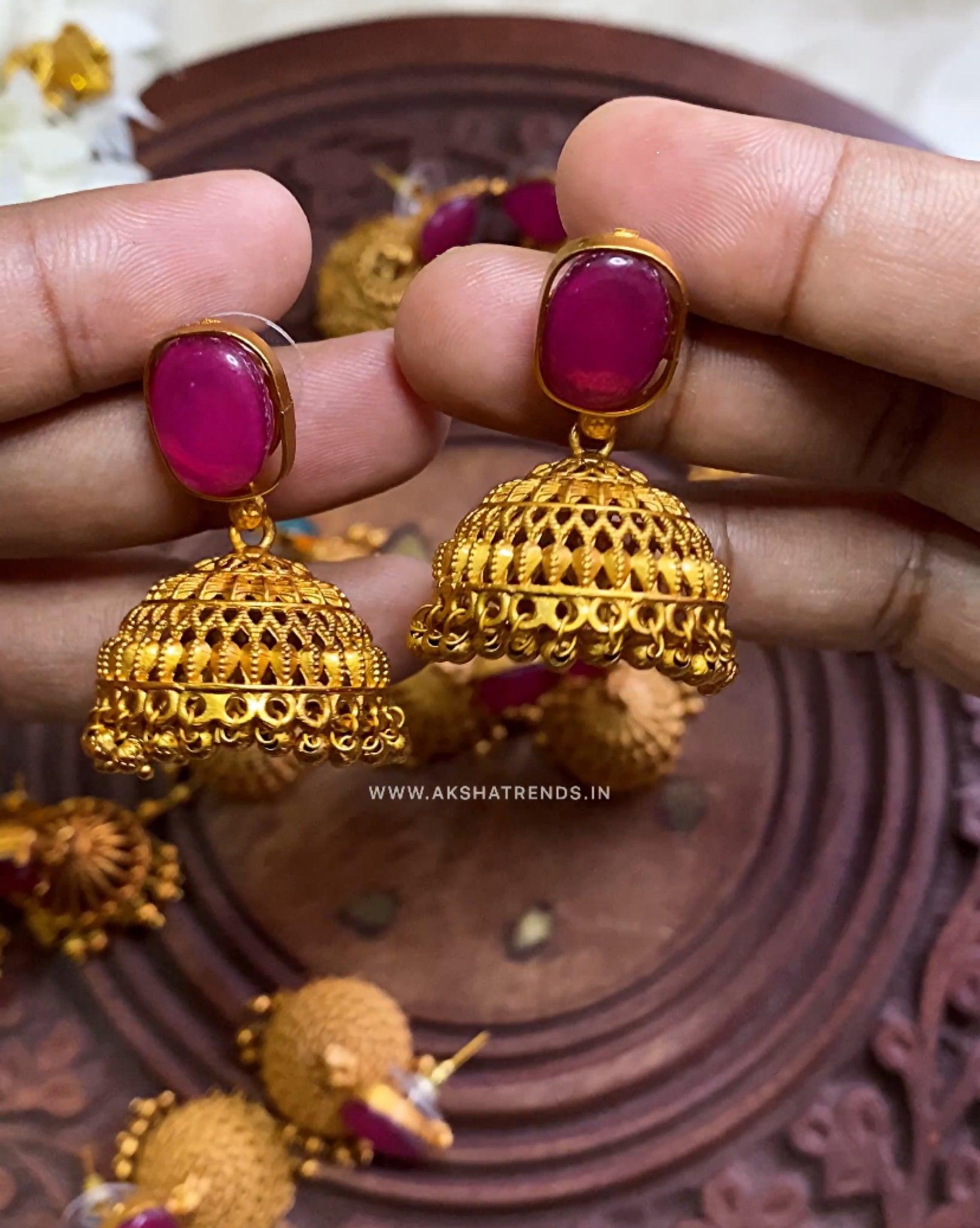 Bridal Jhumkas -light weight Aksha Trends