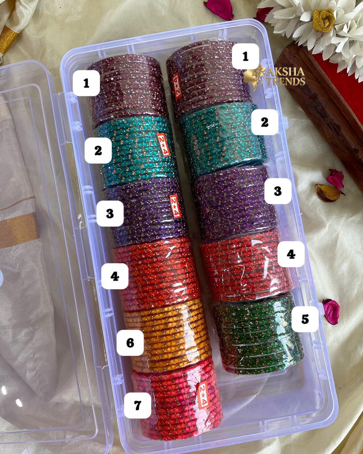 2.6 SIZE -Oval drop Glass Bangles (12pc /one colour) Aksha Trends