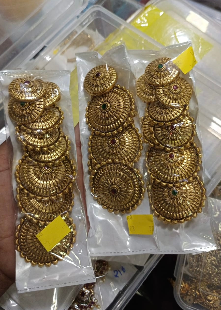 Premium brass gold Jadai billa (9pc) Aksha Trends 