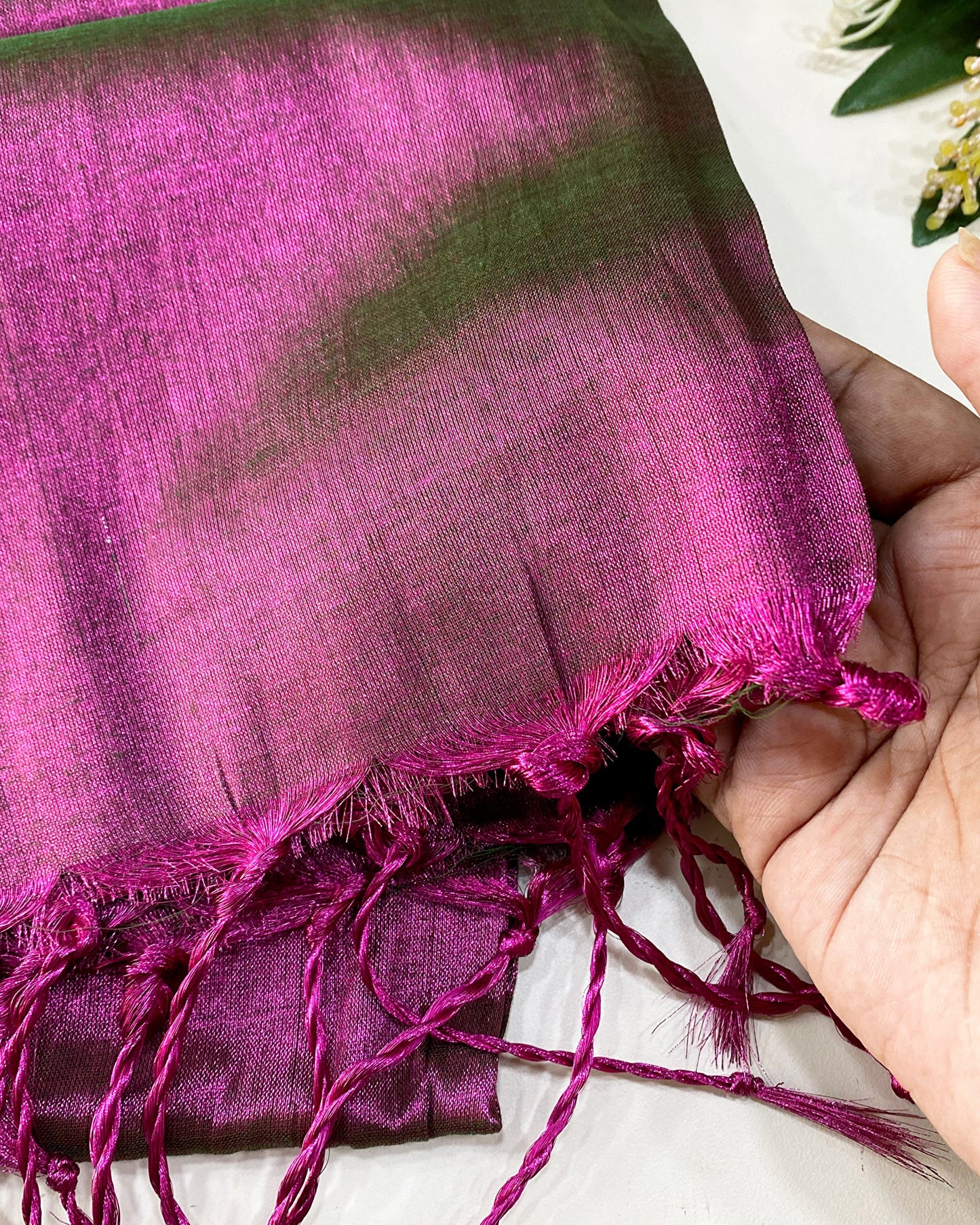 Khadi tissue plain Saree Aksha Trends