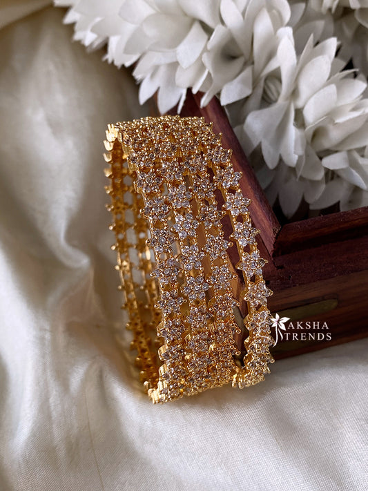 Nakshatra diamond bangles (4pc) Aksha Trends