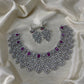 Silver floral diamond necklace -Ruby Aksha Trends