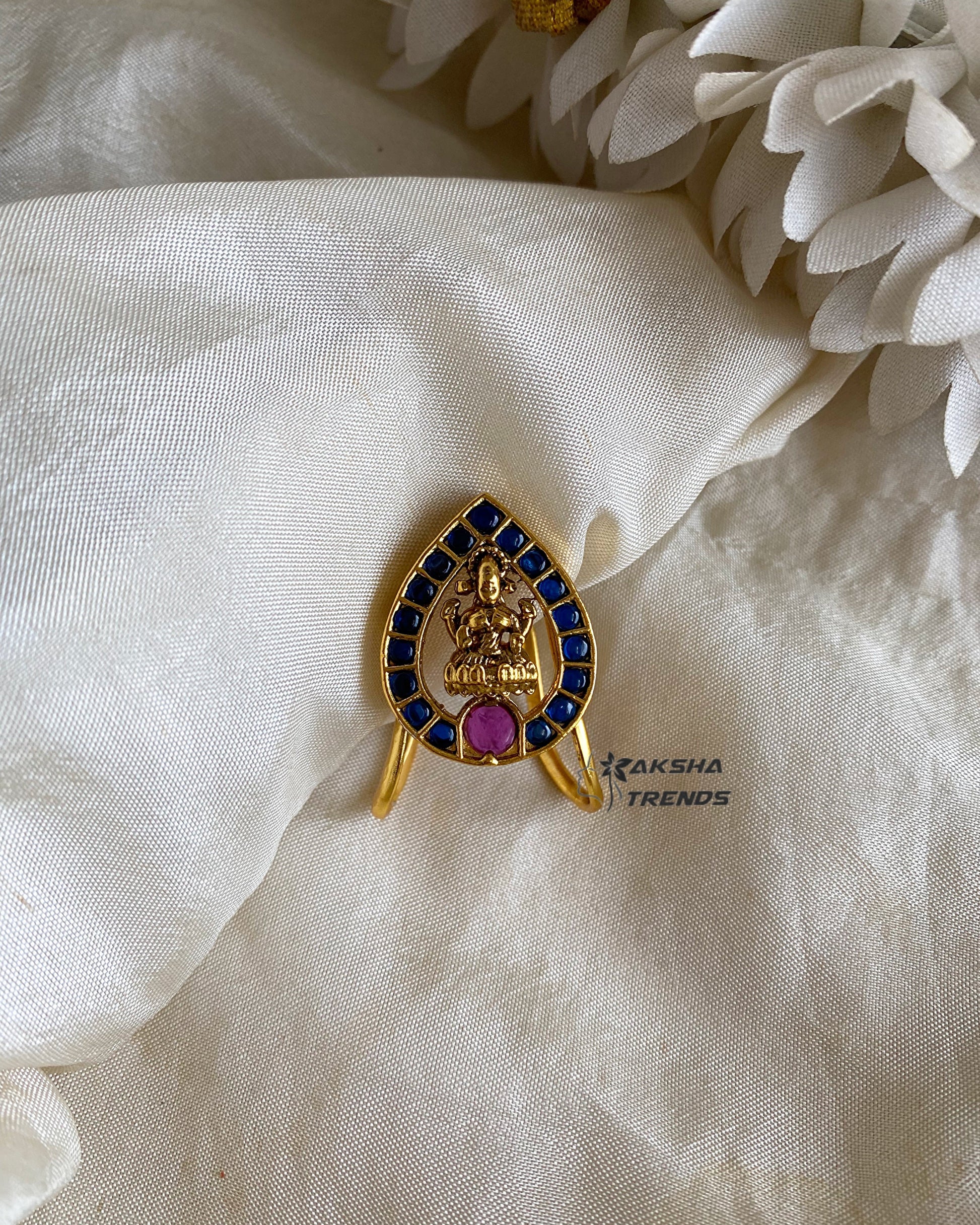 Lakshmi bridal rings -blue kemp Aksha Trends