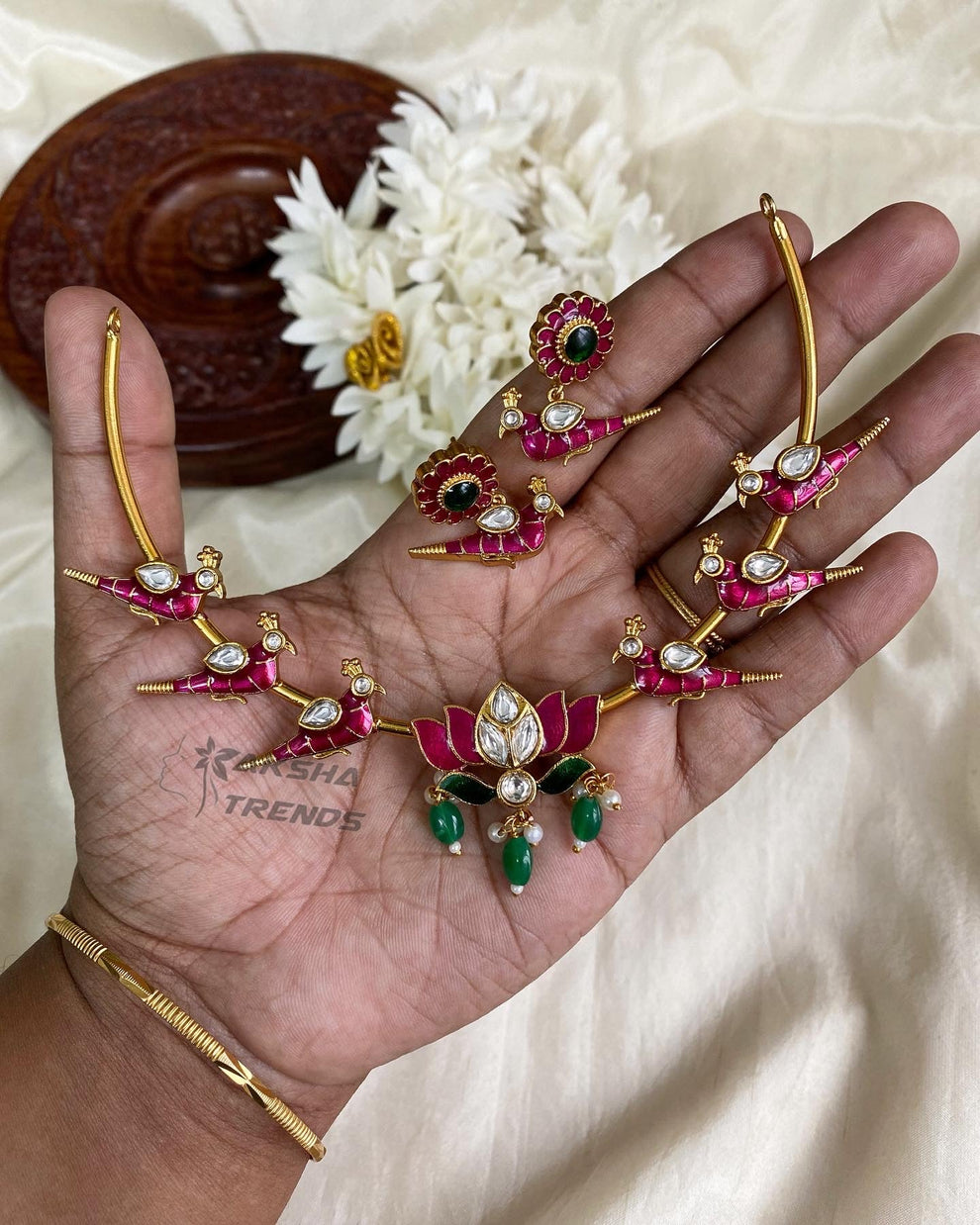 Lotus Hasli necklace Aksha Trends 