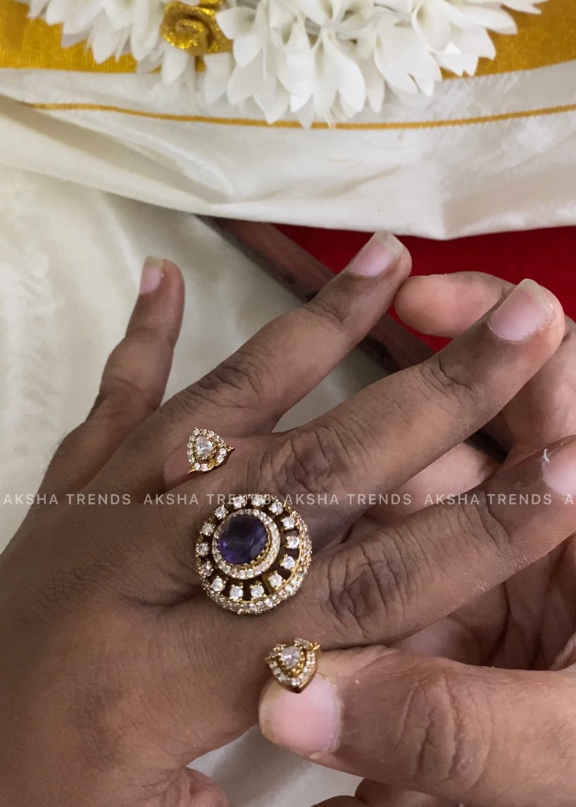Royal diamond finger rings -purple Aksha Trends