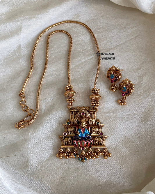 Antique lakshmi pendant chain Aksha Trends