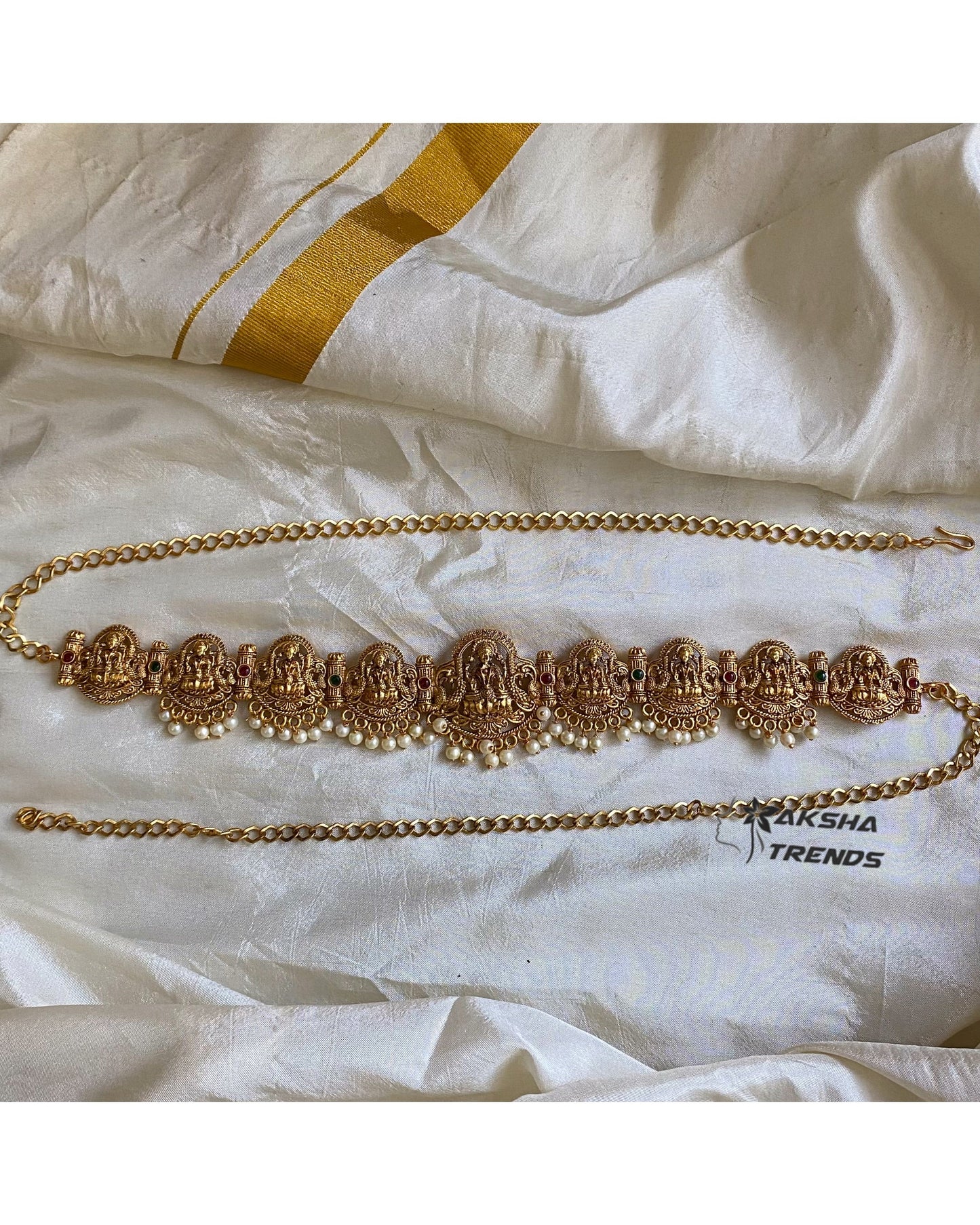 lakshmi Bridal Hip Chain -Pearl Aksha Trends