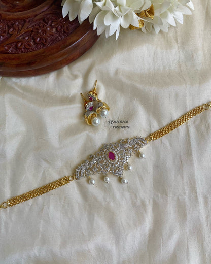 choker set GJ polish diamond Aksha Trends