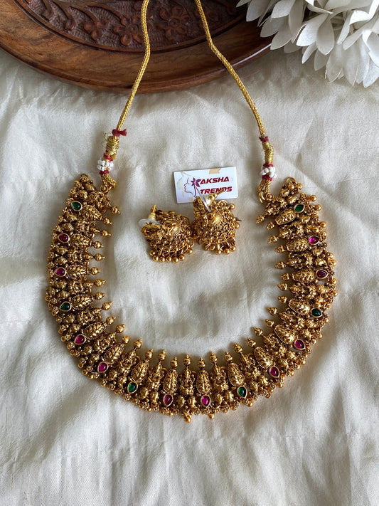Golden Lakshmi necklace Aksha Trends