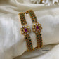 Emerald diamond Floral bangles Aksha Trends