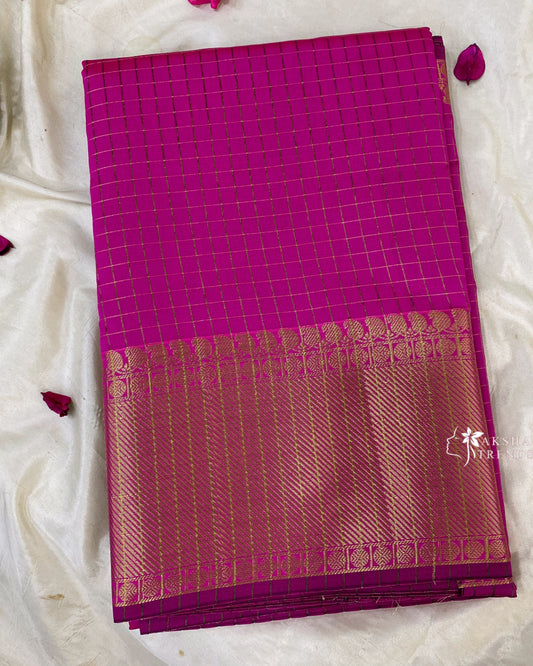 Soft Silk Checked Saree Aksha Trends