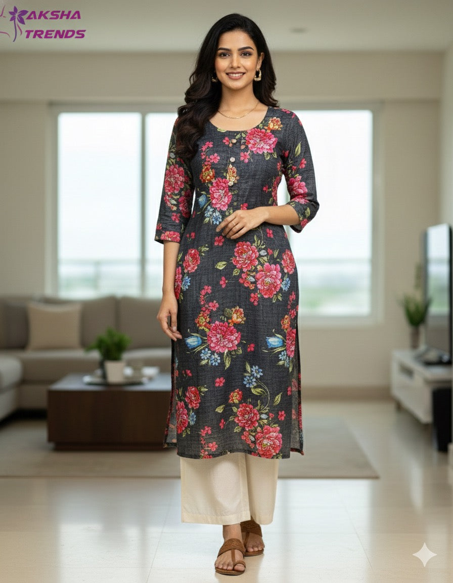 Tissue Silk Kurti (L) Aksha Trends 
