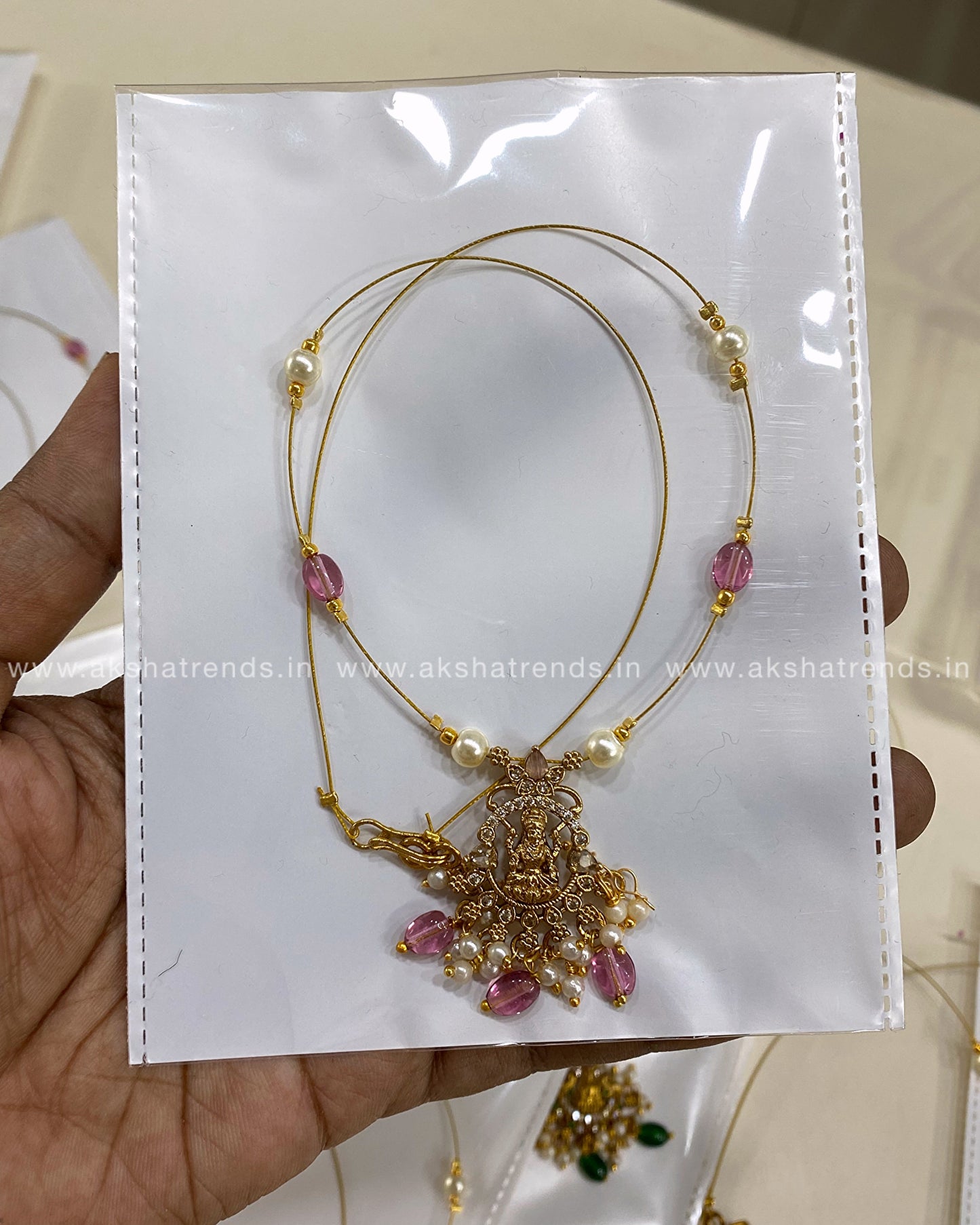 Invisible Necklace -lakshmi pink Aksha Trends
