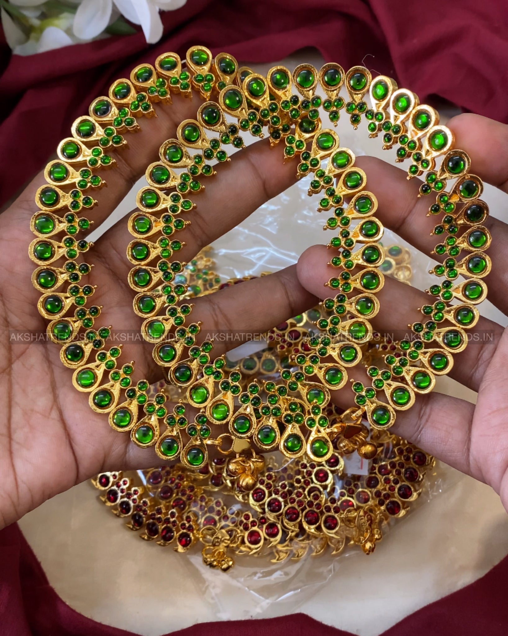 Anklet golusu kemp handmade -Green Aksha Trends